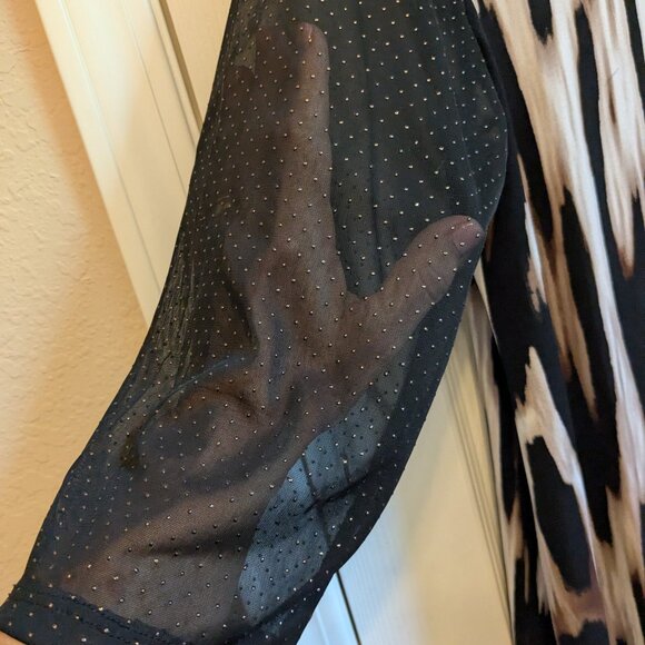 Chicos Travelers Animal Print Artsy Blouse Top Womens Large 12 - Picture 4 of 11